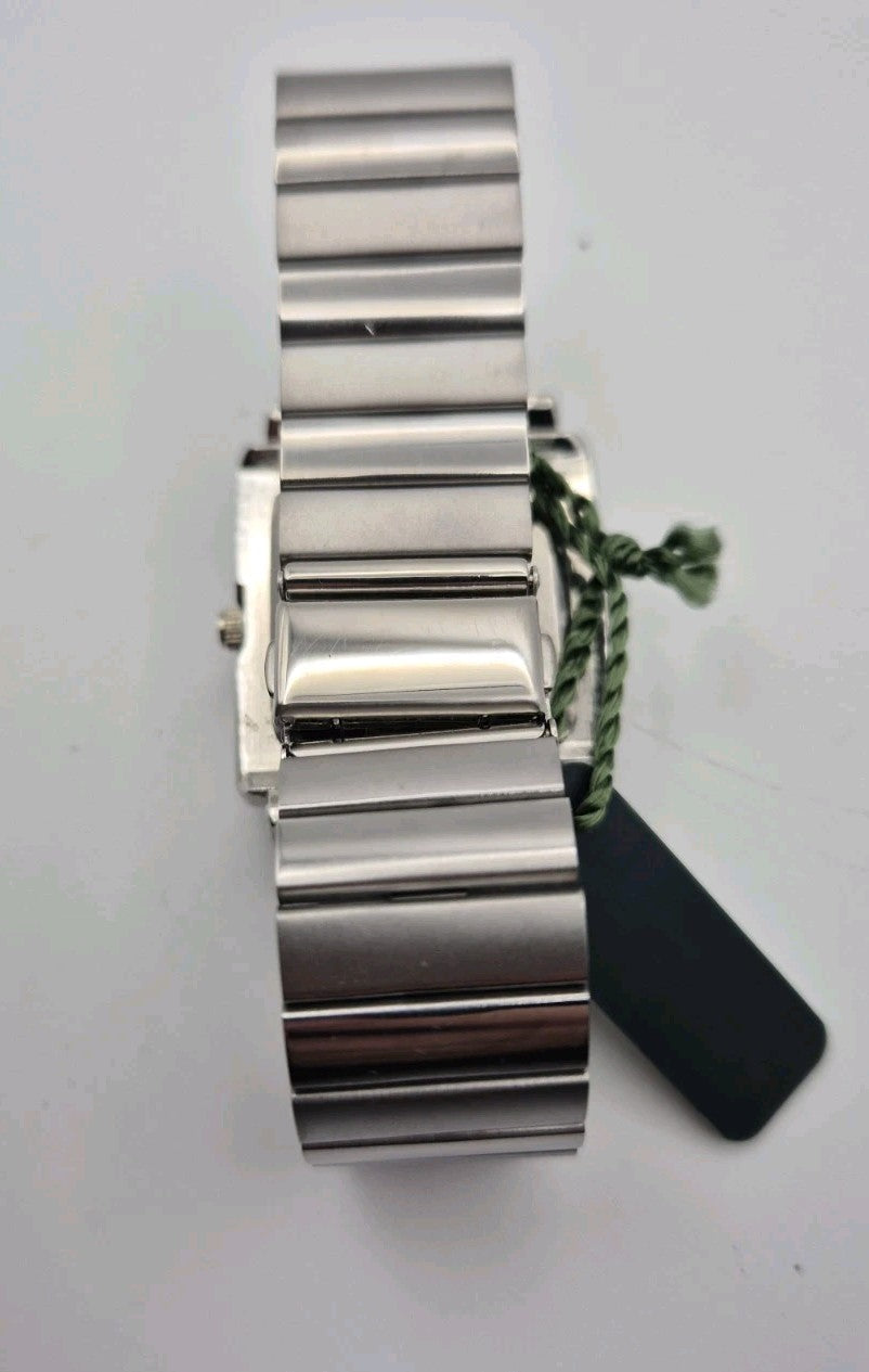 BNWT Quemex quartz Mens watch featuring a silver tone rectangular case and...8