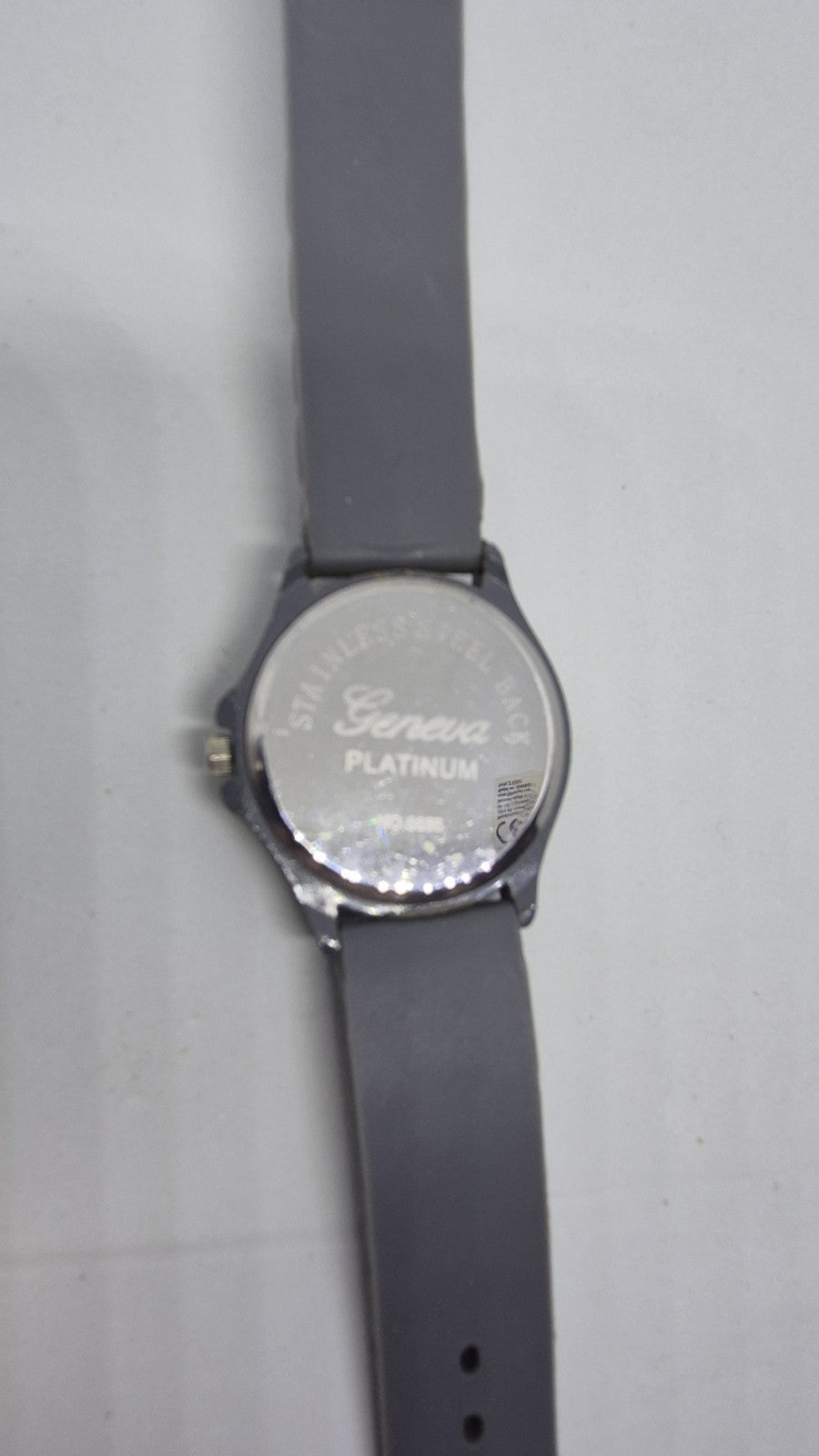 Geneva Grey & Silver Tone Rhinestones Ladies Watch with Silicone Band Costume...8