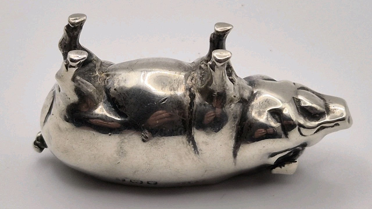 Antique Silver Pin Cushion Form Of A Pig Birmingham8