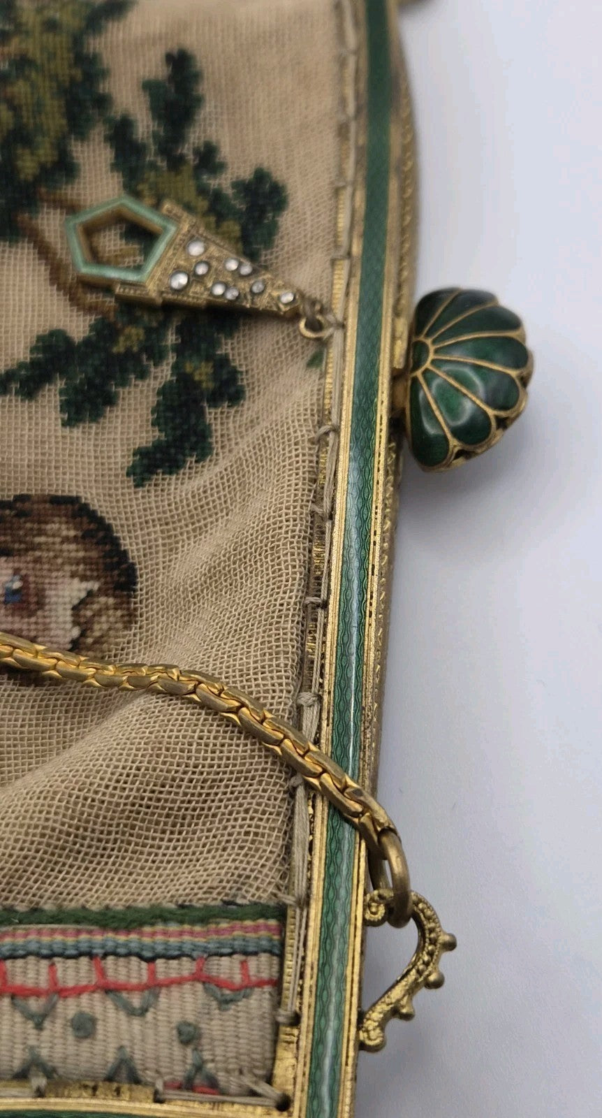 Antique needlepoint or petit point tapestry handbag2