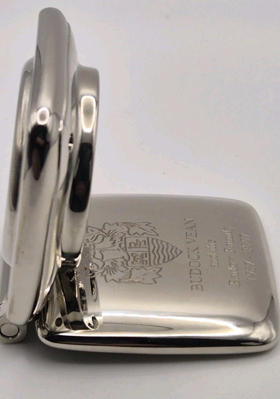 St Justin Analogue Folding Travel Alarm Clock Silver Metal5