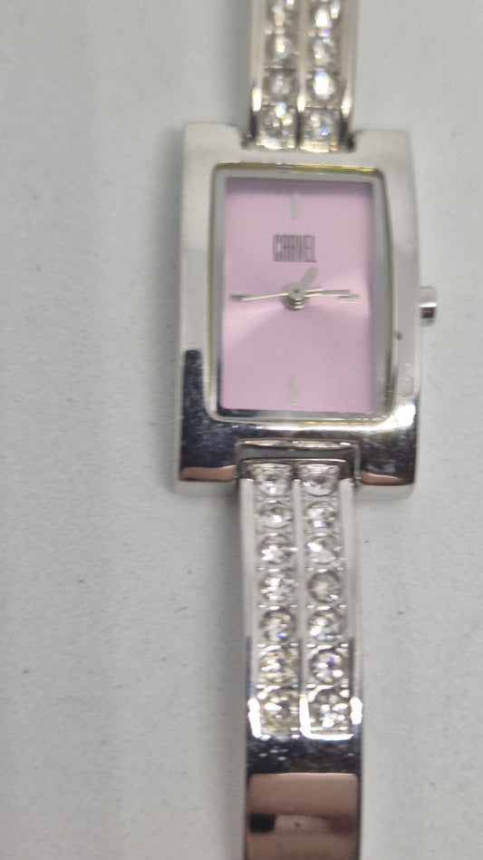 Carvel Ladies Pink Gem Watch0