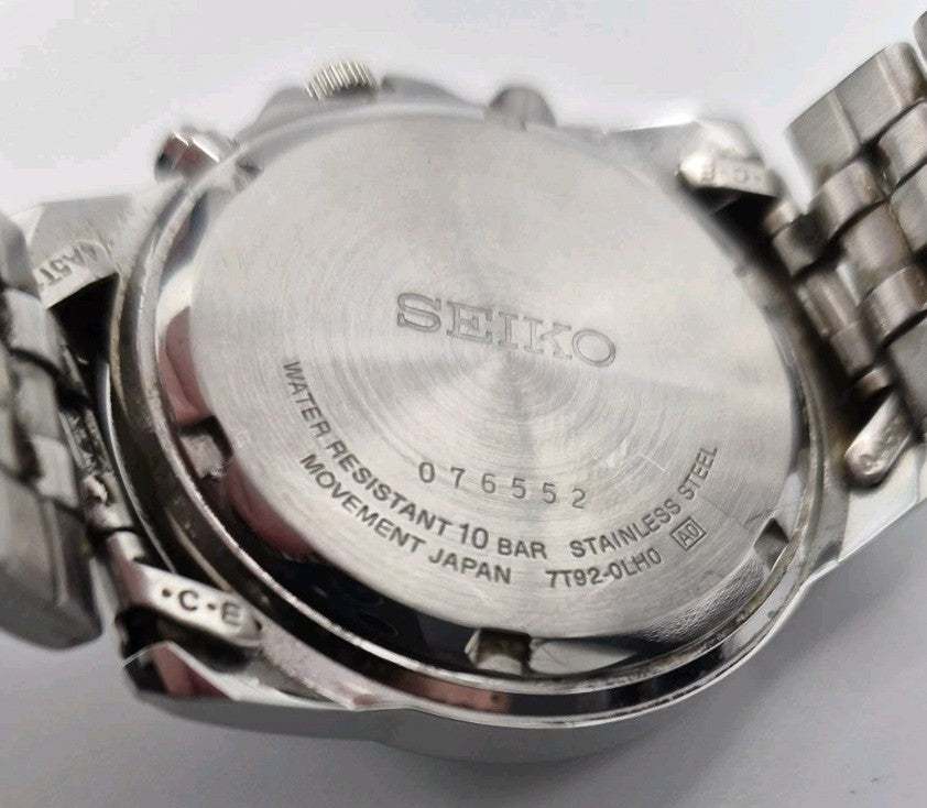 Seiko Chronograph 7T92 0LH0 Black Dial Tachymeter Quartz Men's Watch2