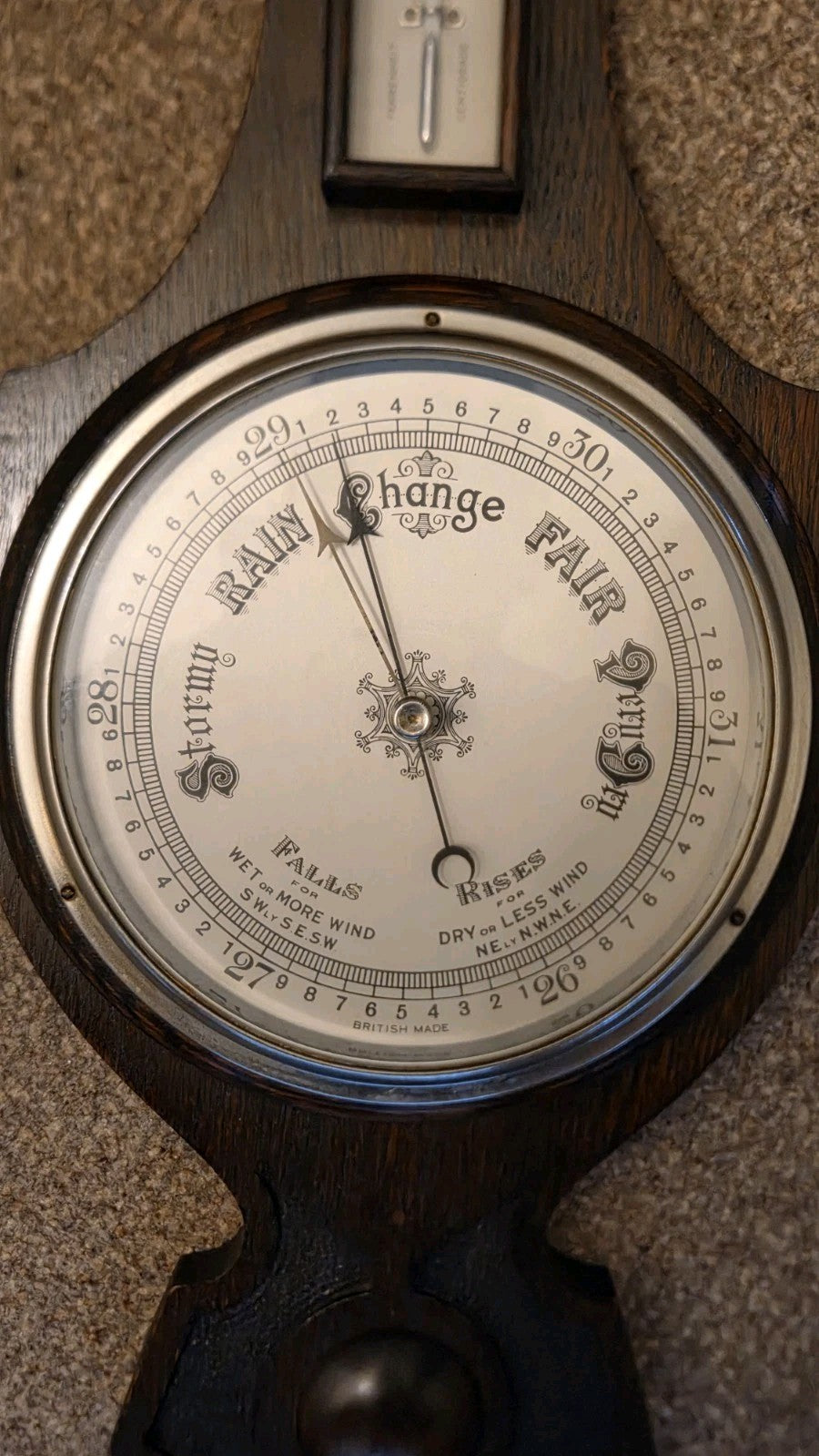 Antique Quality carved Banjo Barometer9