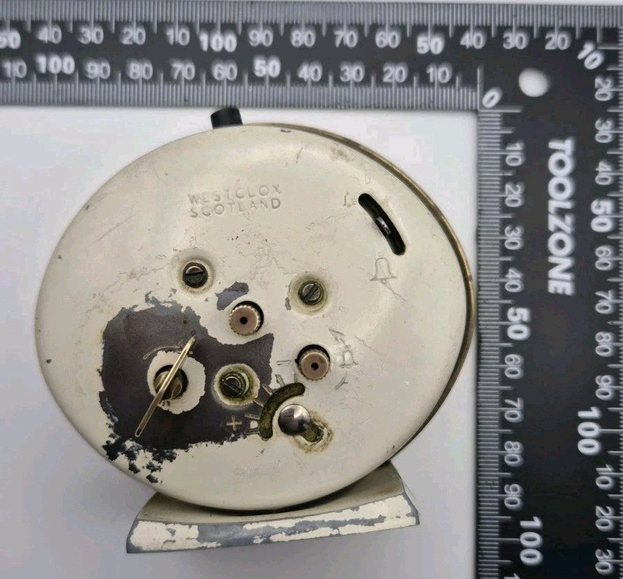 Westclox BIG BEN Alarm Clock Black & White Bronze Colour 1960s Working12