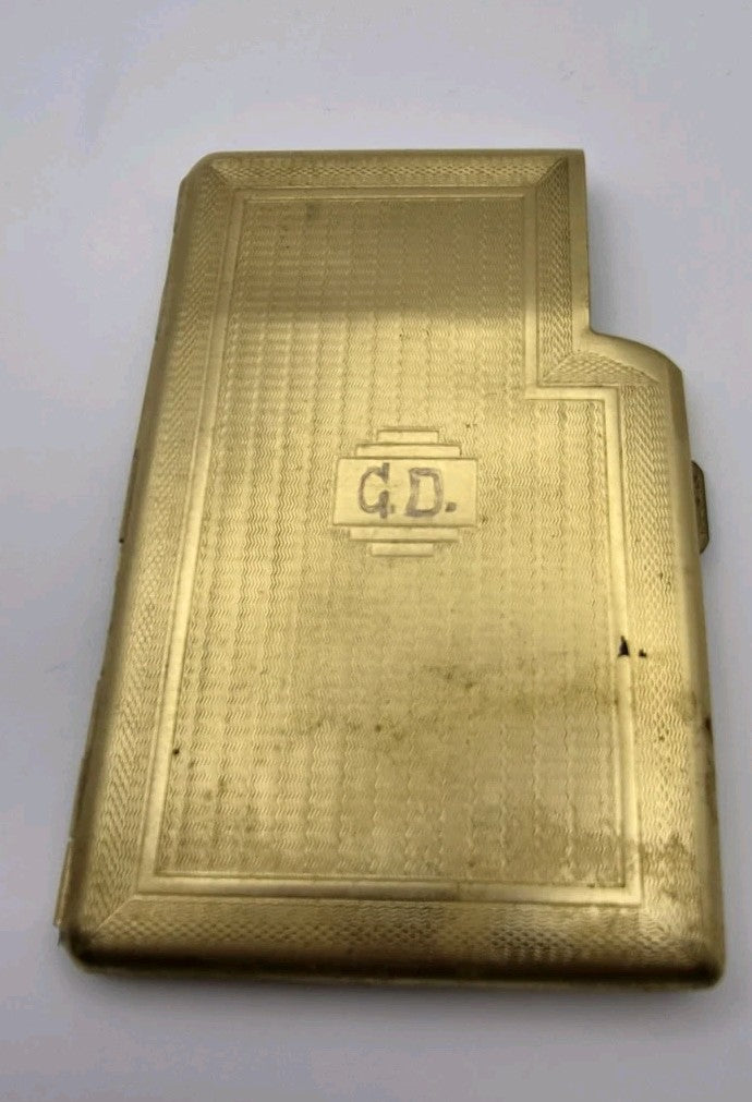 vintage gold-toned metal  cigarette case1