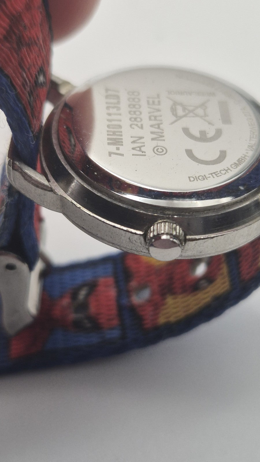 Marvel Spider-Man kids watch featuring a blue nylon strap18