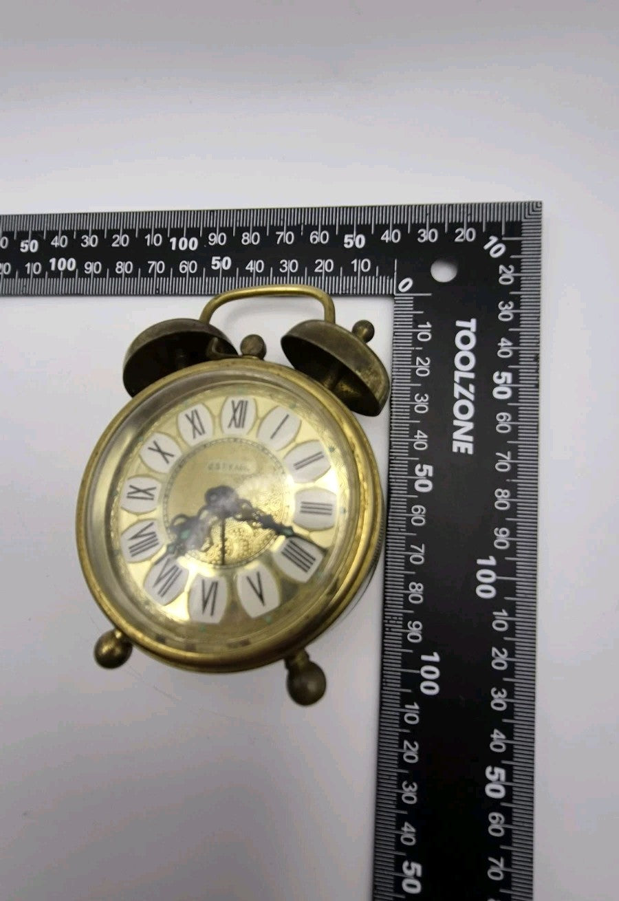Vintage ESTYMA West German Mini Wind Up Alarm Clock8