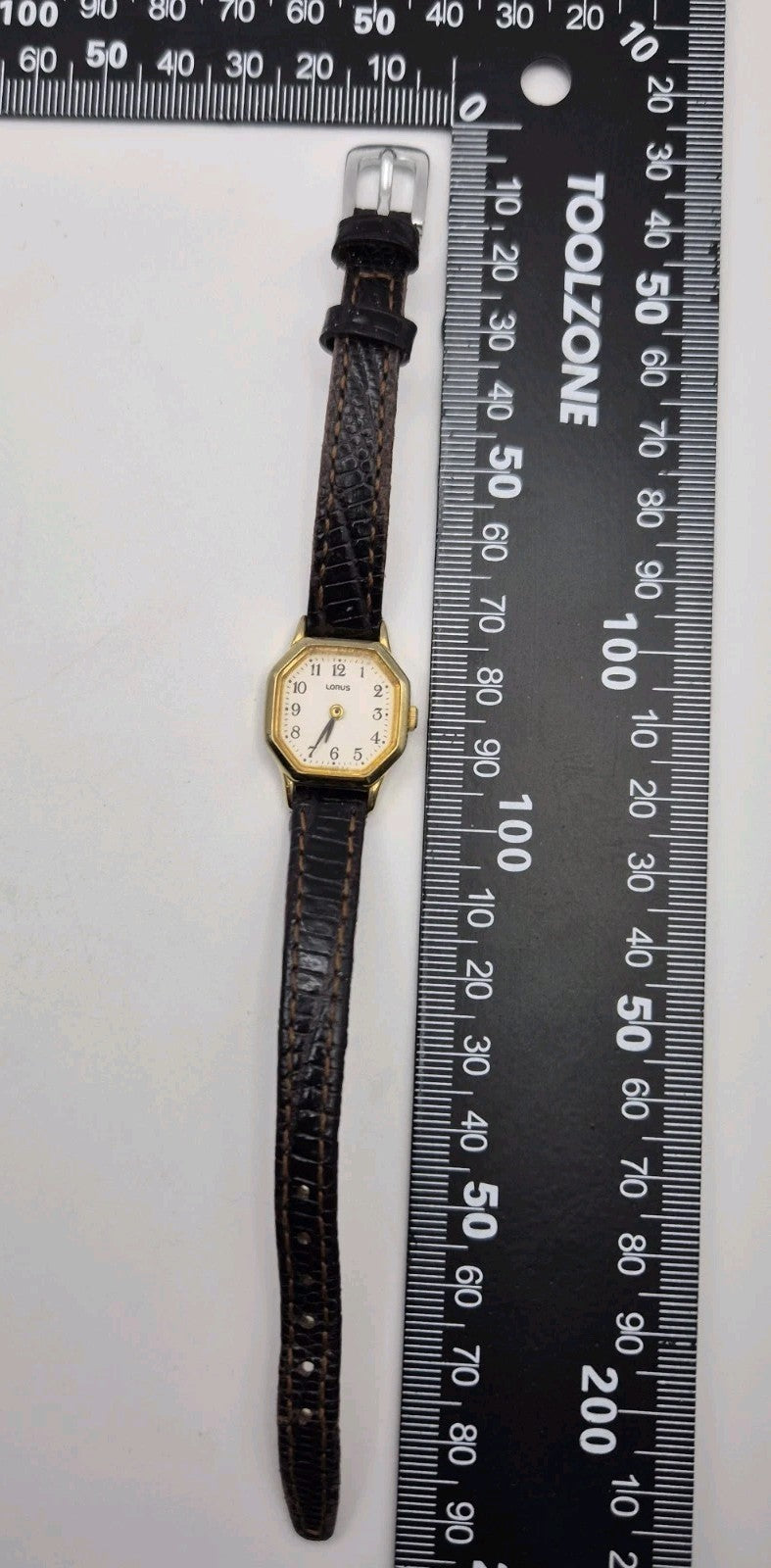 Ladies Lorus Octagonal Watch With Dark Brown Strap18