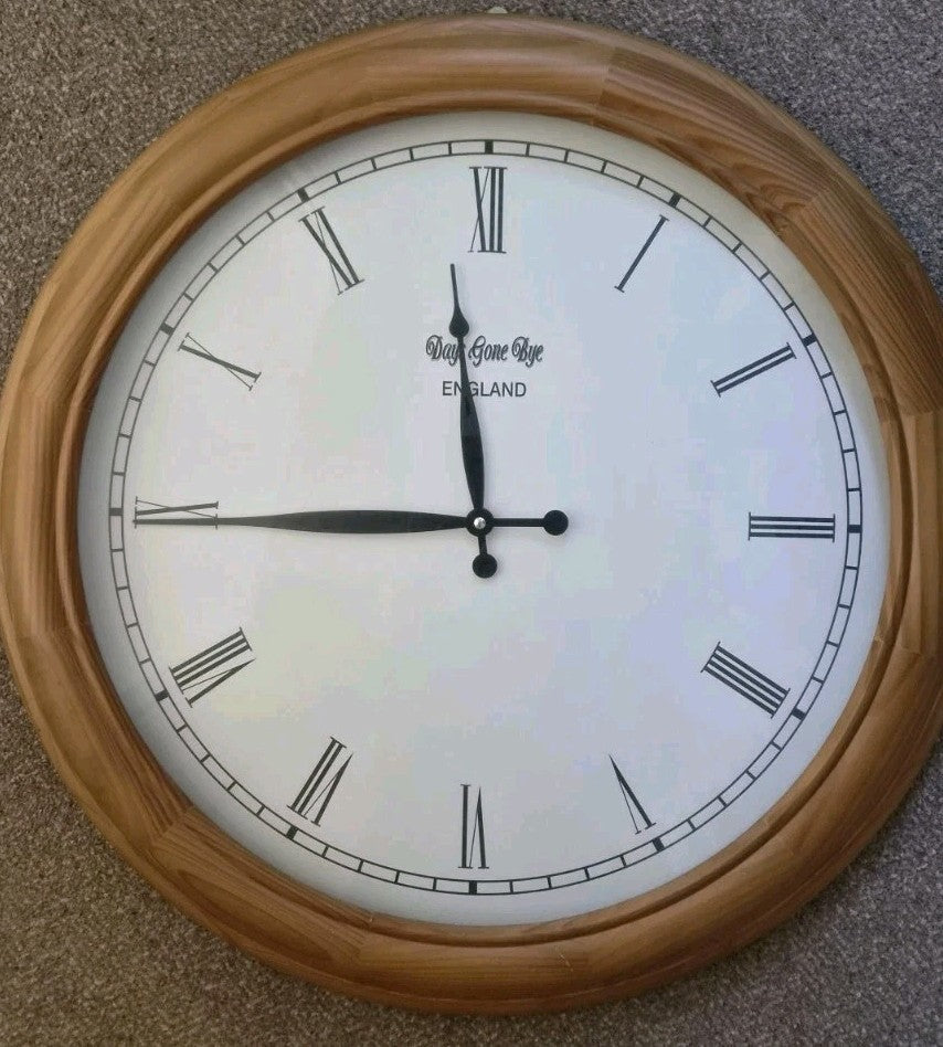 Wood Quartz Wall Clock 64cm Days Gone Bye England0