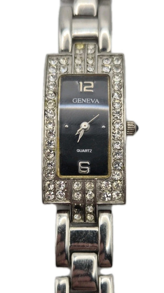 Geneva women's silvertone quartz watch0