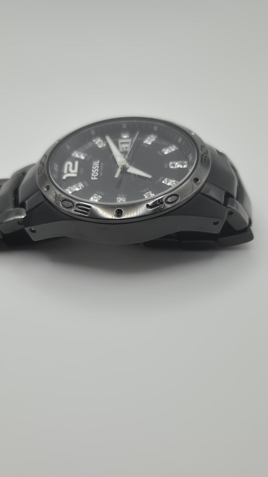 Fossil Men AM4174 Fashion Date Black Stainless Steel Quartz Watch2