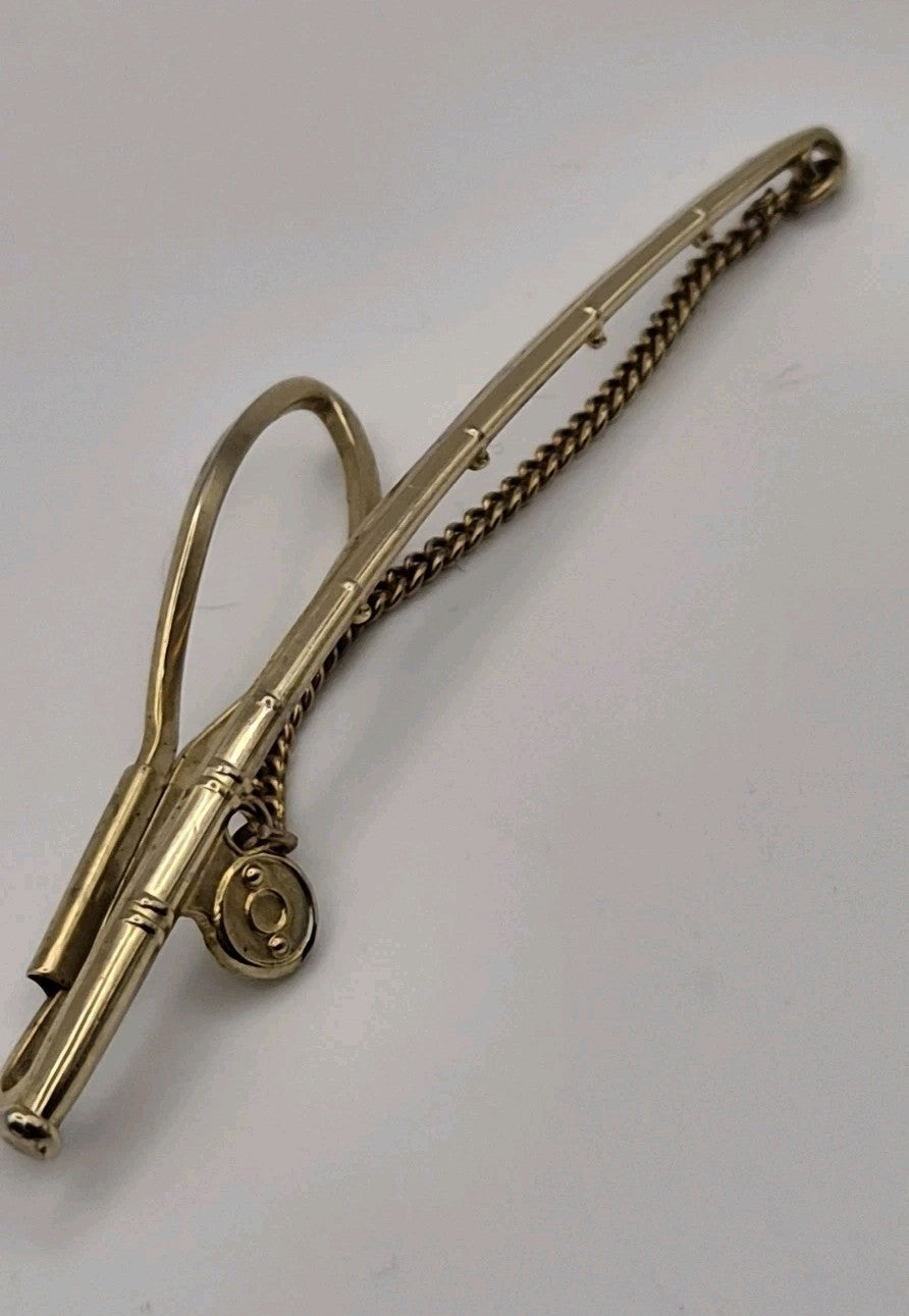  Vintage Stratton British Made Tie Bar Clip - Fishing Rod 1