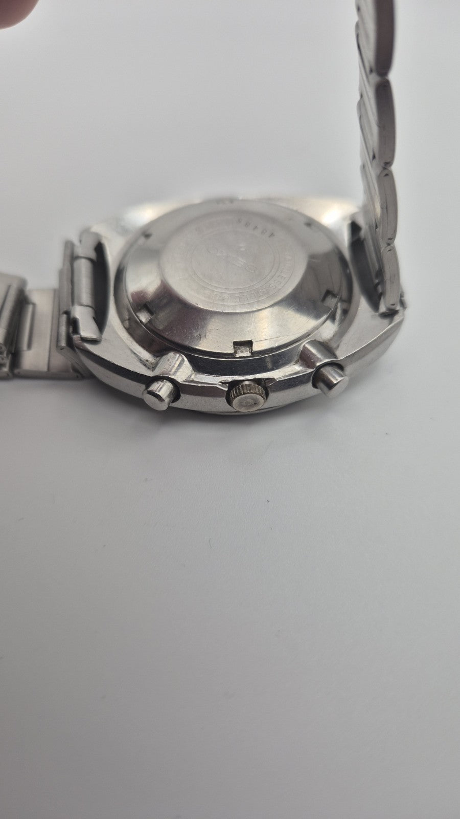 seiko 6139-6002 chronograph pogue.SILVER rare Original Dial 11