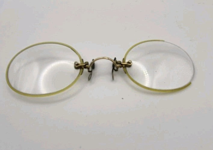 Vintage Glasses Spectacles Pince Nez 1900s Antique Gold Tone8