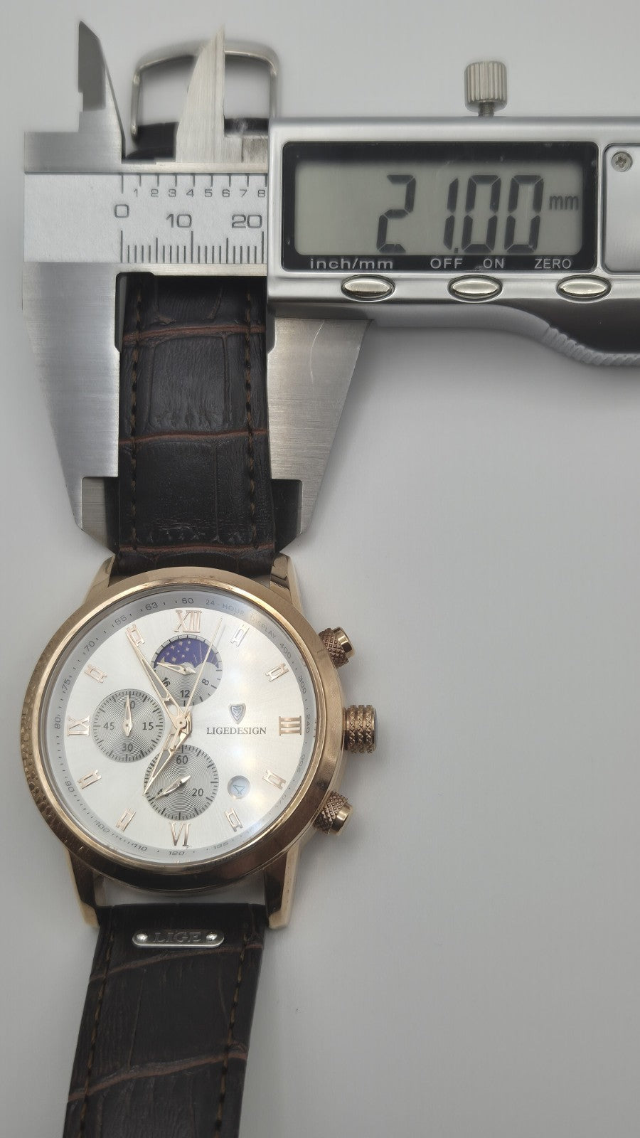 Lige Men's Quartz Watch Multifunction Chronograph Moon Phase Quartz Movement8