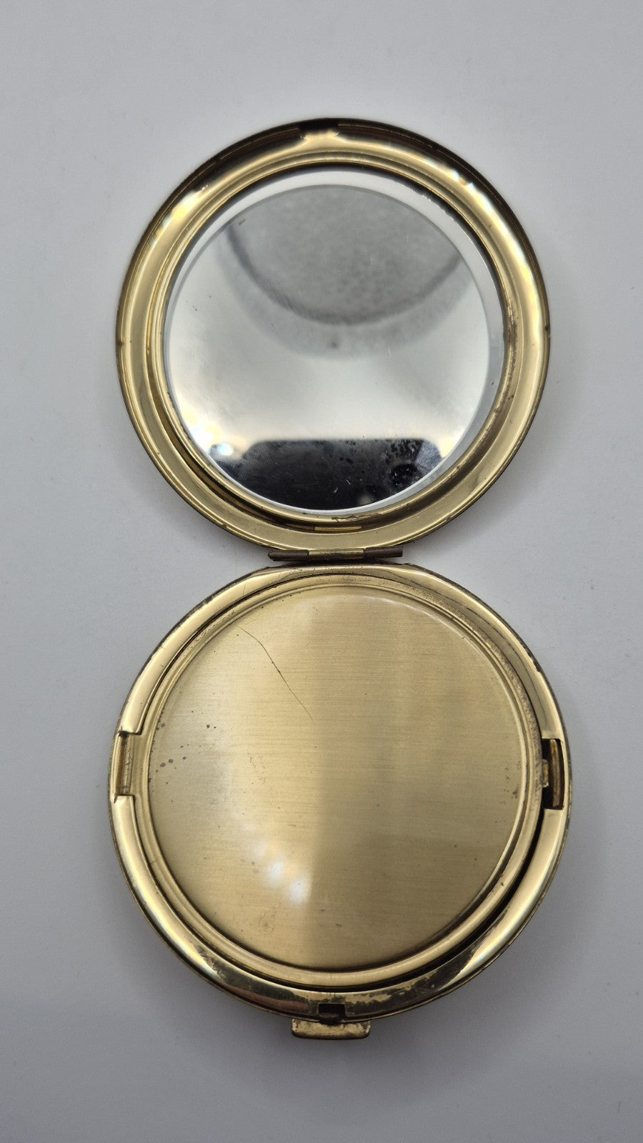 Vintage Mother of Pearl ship compact mirror2
