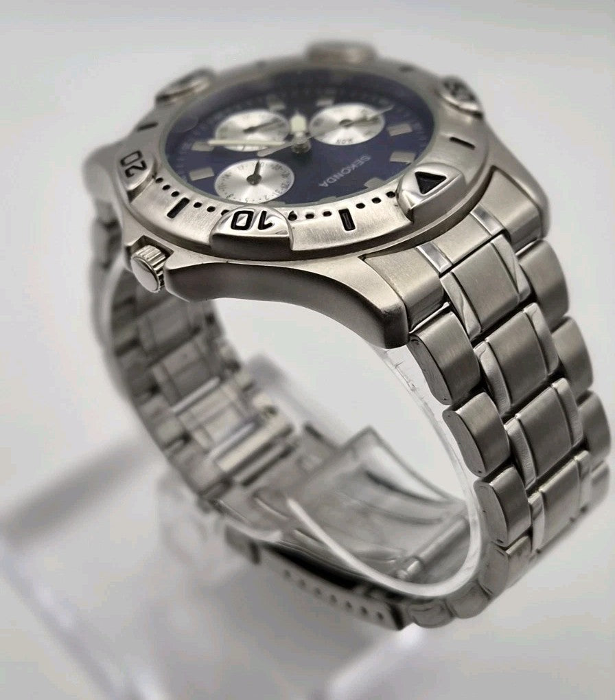 Sekonda 3592-AKV men's sports wristwatch featuring a blue dial Working13