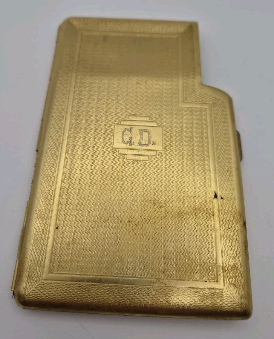 vintage gold-toned metal  cigarette case9