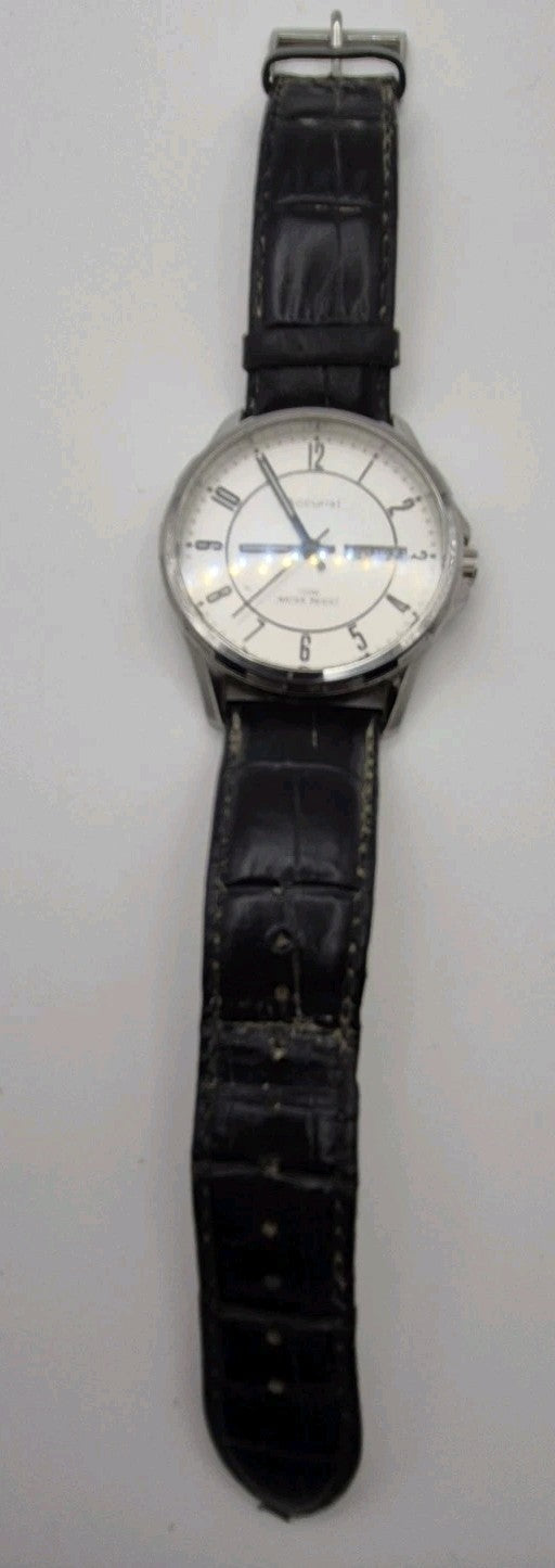 Accurist Men’s Analogue Day/Date Quartz Black Leather Strap Watch 1U05 MS990W9