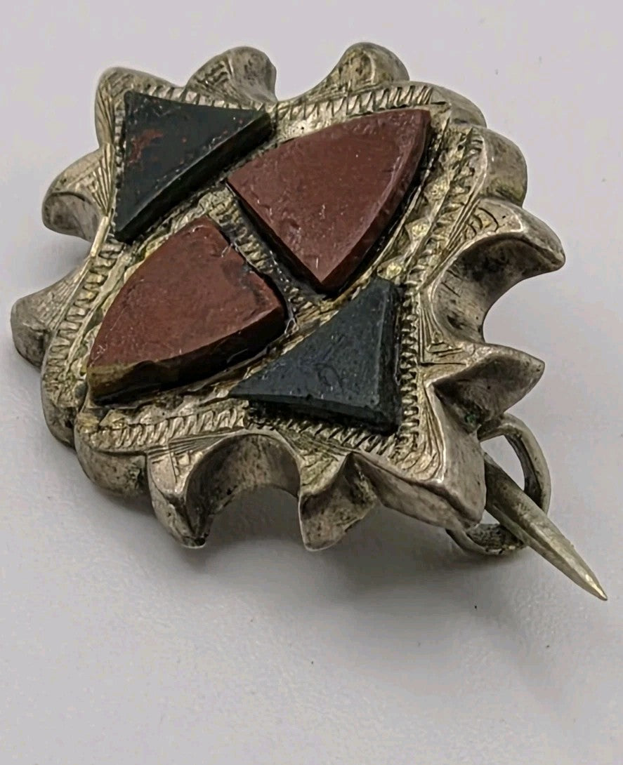 antique Victorian Scottish  pebble  brooch10