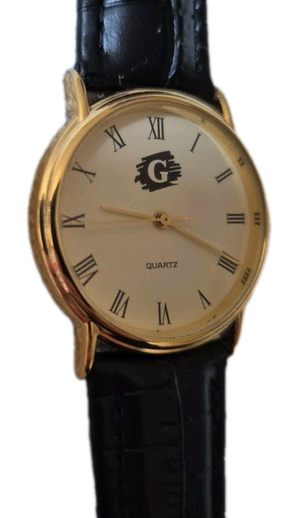 Gild Tone "G" Watch Face Quartz Movement Roman Numerals1