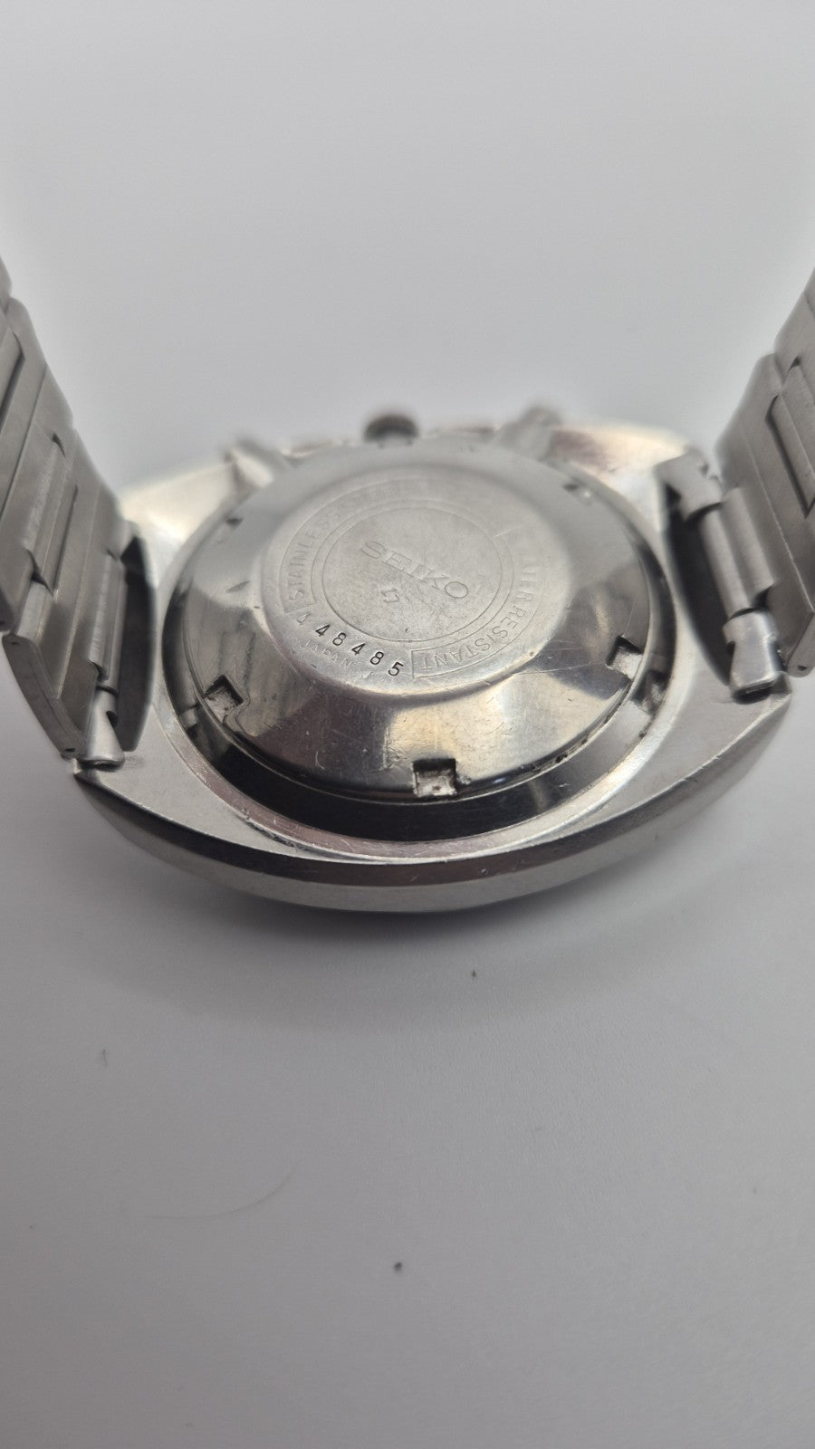 seiko 6139-6002 chronograph pogue.SILVER rare Original Dial 12