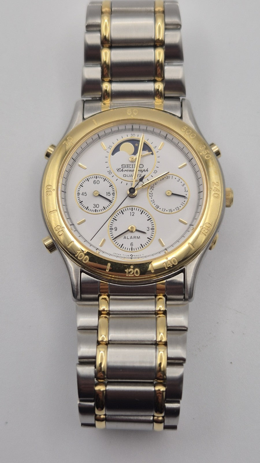 Seiko Men’s 7T36 6A3A Moon Phase Quartz Watch 12