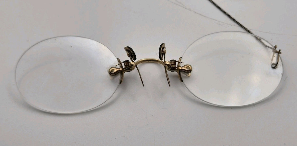 Vintage Glasses Spectacles Pince Nez 1900s Antique Gold Tone5