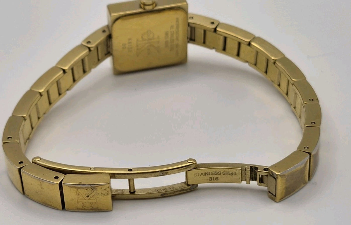 1990s Calvin Klein Swiss Made Square Quartz Watch Stainless Steel CK6