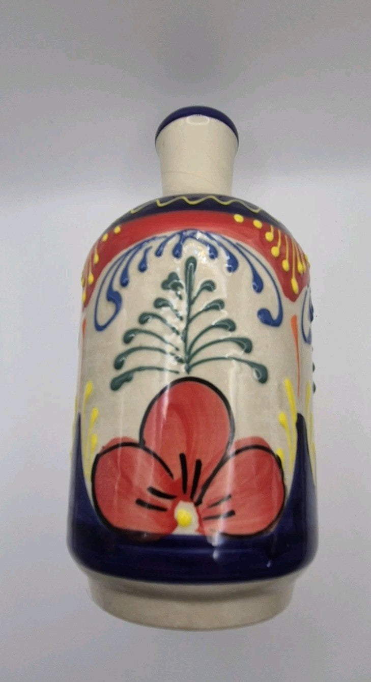 Colourful Pedraza Spain, Studio Pottery Hand Painted Ceramic Bottle7