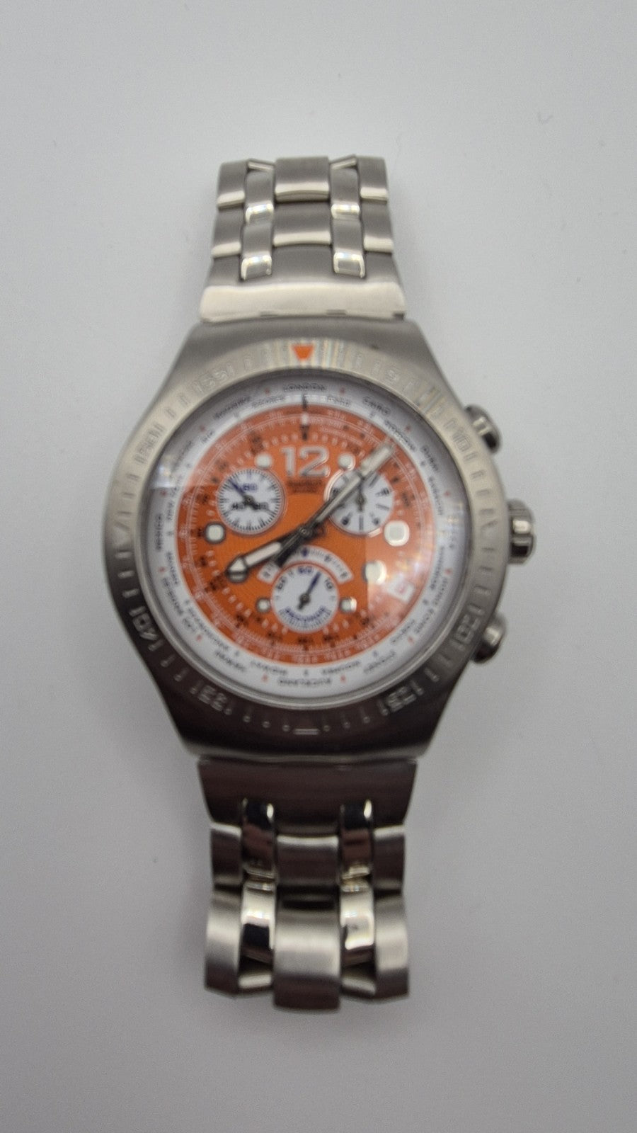 Swatch Irony Chronograph Get Fly Arancione YOS415G Orange Steel5