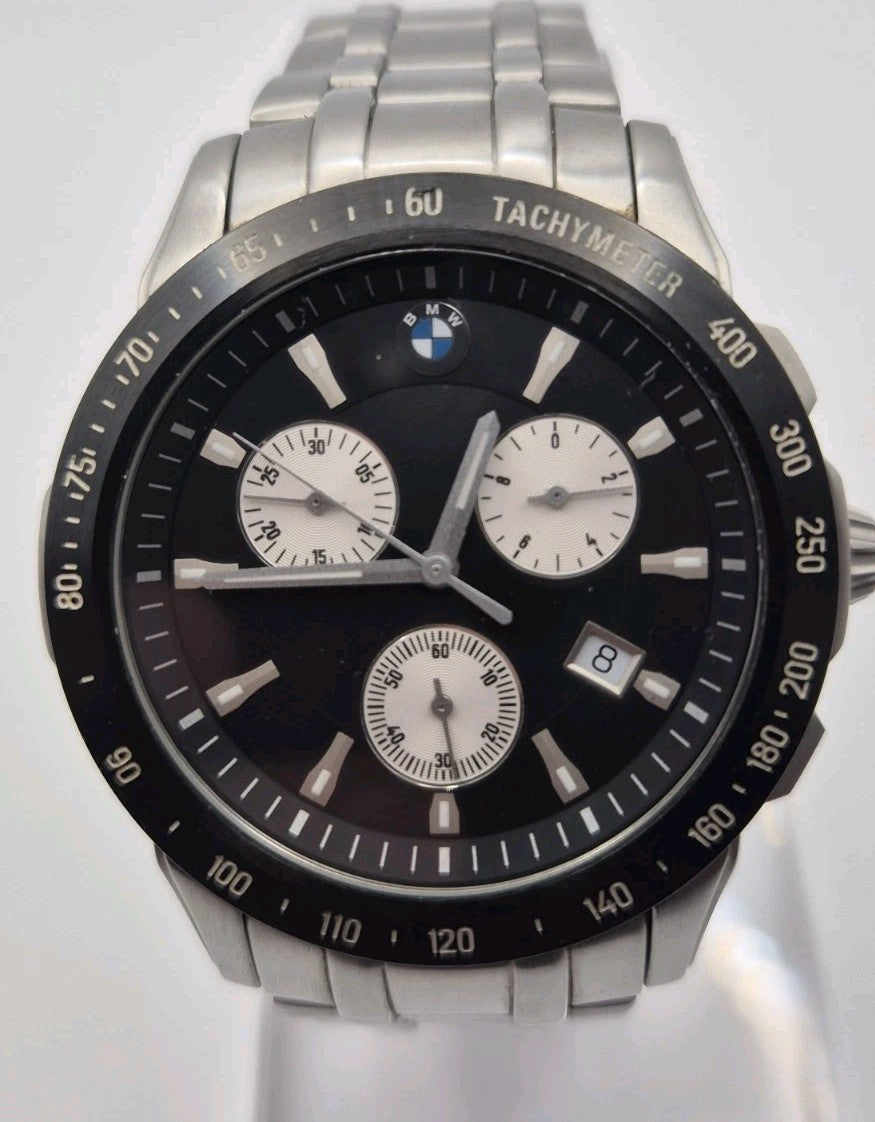 Gents Quartz BMW Chronograph Torneau W/ Date Window Working Wristwatch/Diecast 8