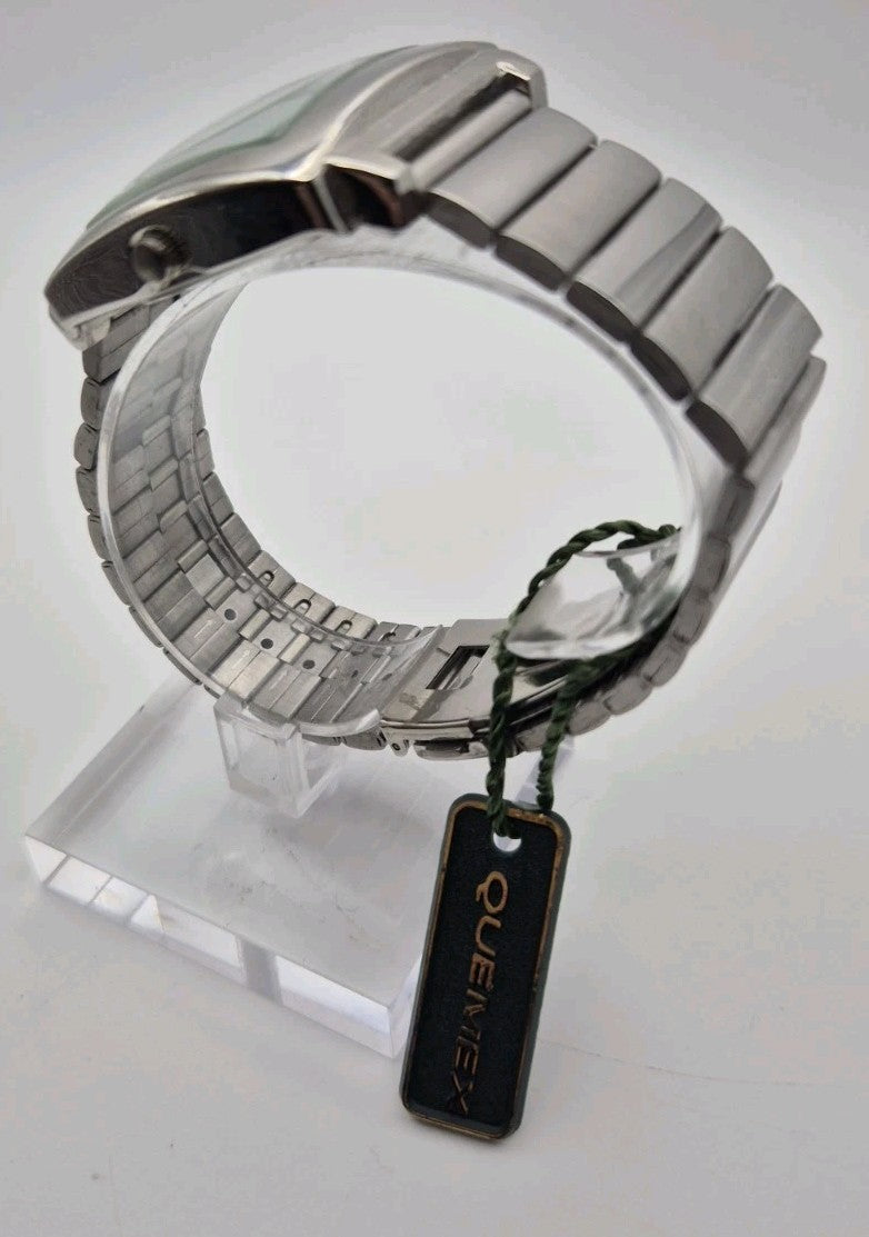 BNWT Quemex quartz Mens watch featuring a silver tone rectangular case and...5