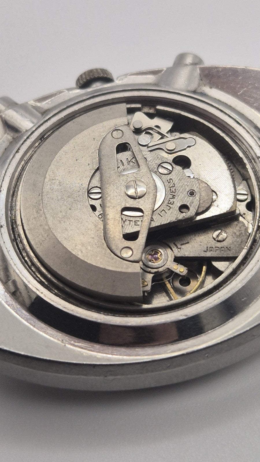 seiko 6139-6002 chronograph pogue.SILVER rare Original Dial 18