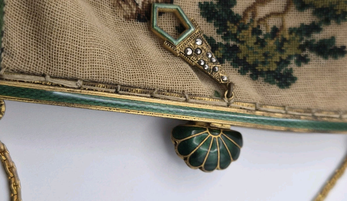 Antique needlepoint or petit point tapestry handbag9
