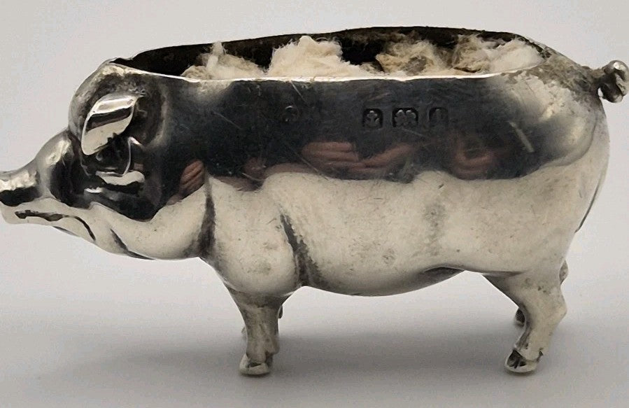 Antique Silver Pin Cushion Form Of A Pig Birmingham4
