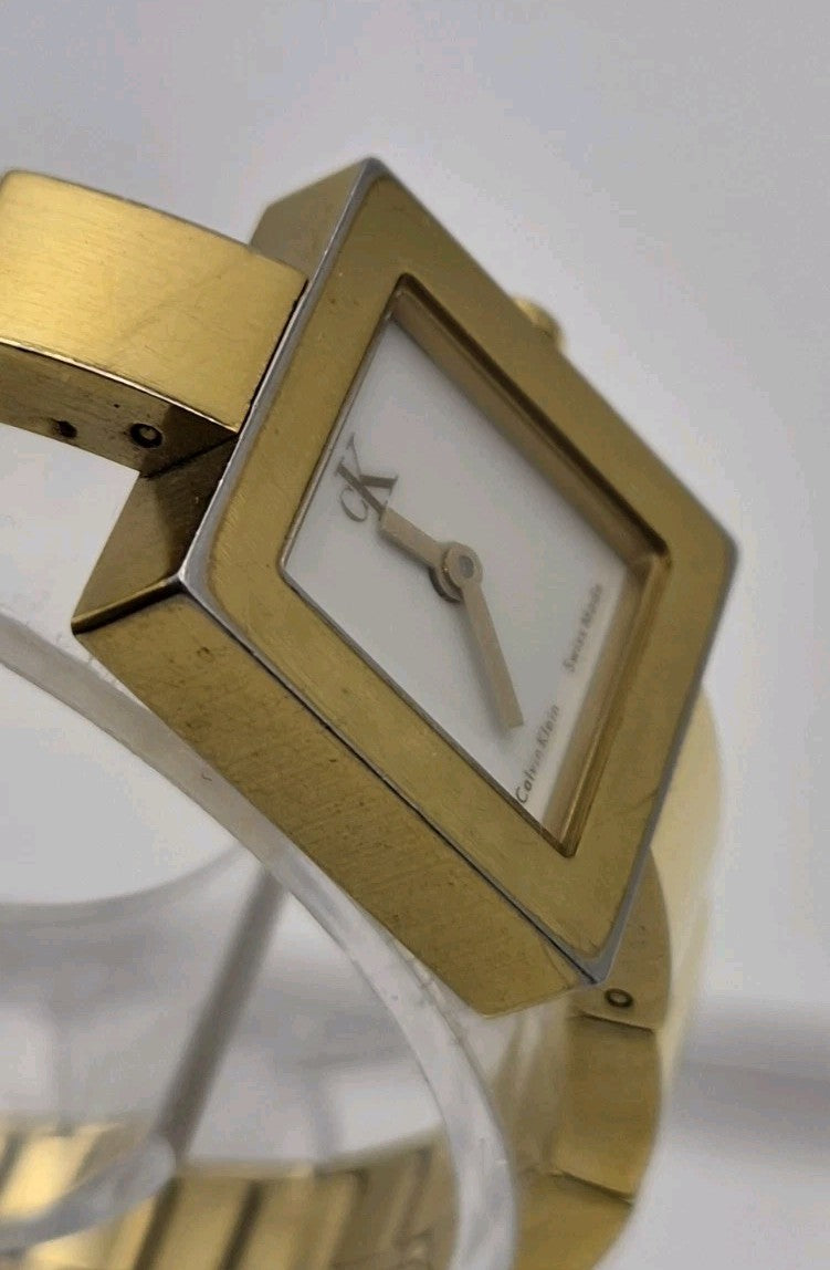 1990s Calvin Klein Swiss Made Square Quartz Watch Stainless Steel CK3