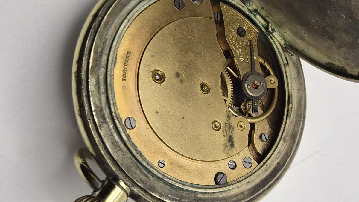 vintage Medana half-hunter pocket watch Working12