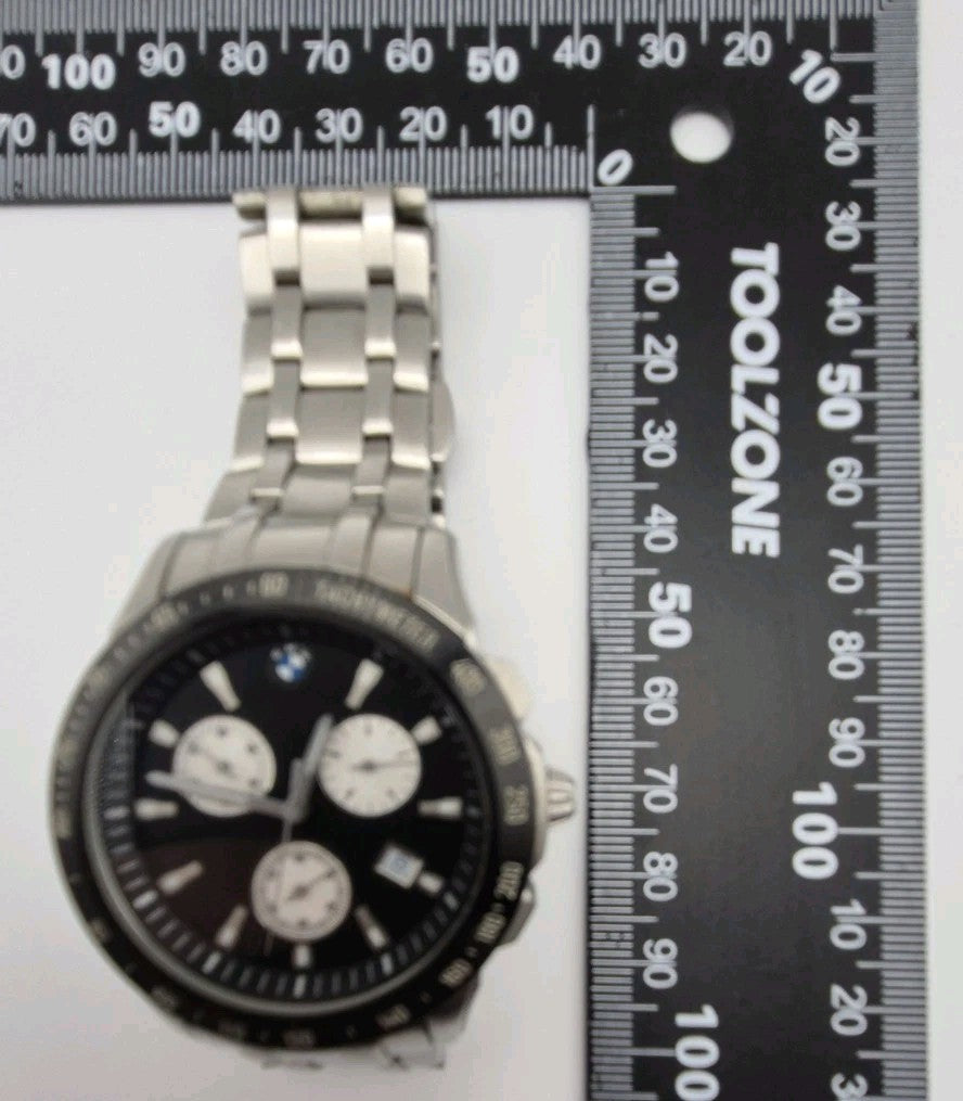  Gents Quartz BMW Chronograph Torneau W/ Date Window Working Wristwatch/Diecast 15