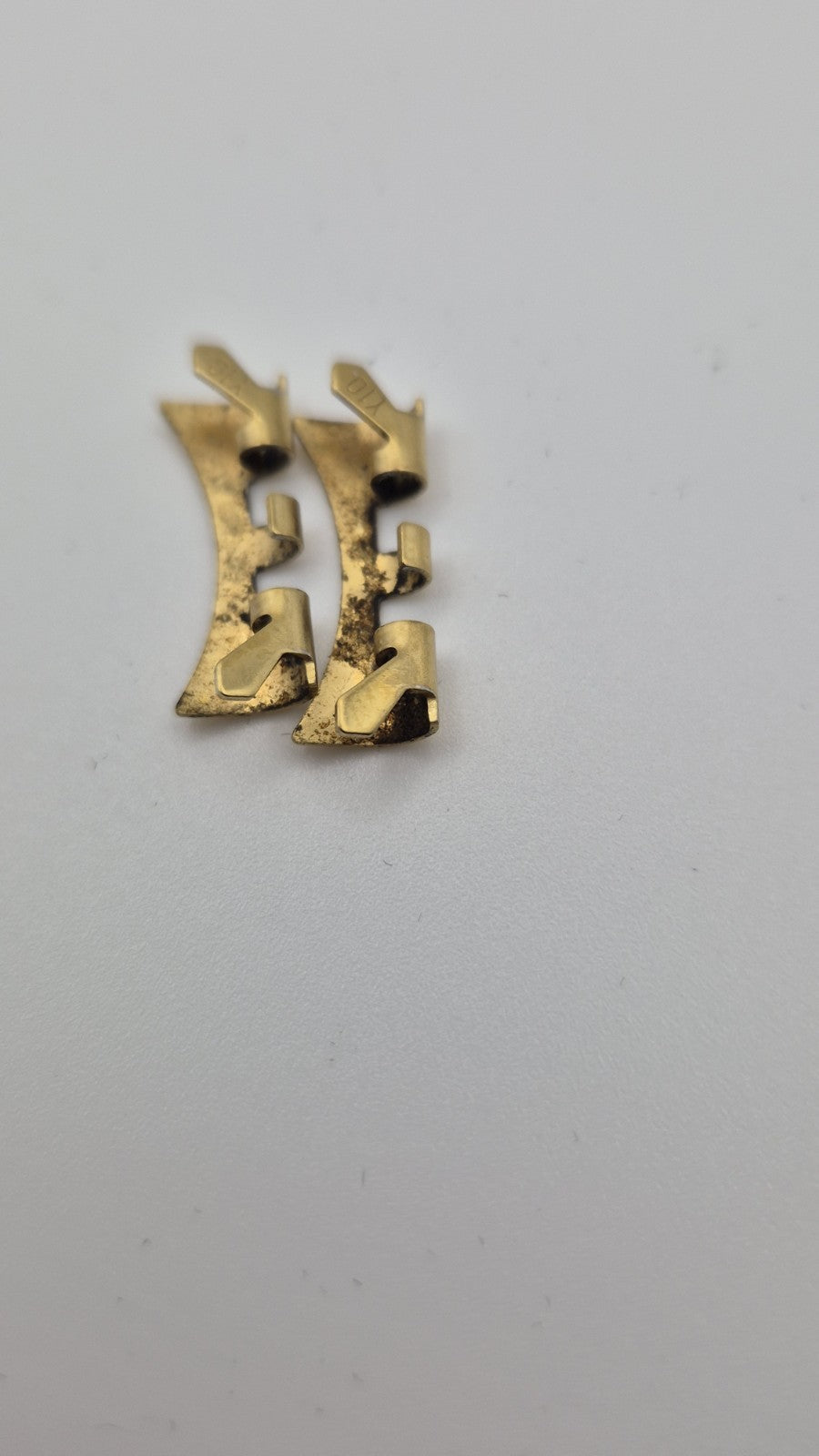Vintage Bulova Gold Plated Watch Band Bracelet  End Links 20mm3
