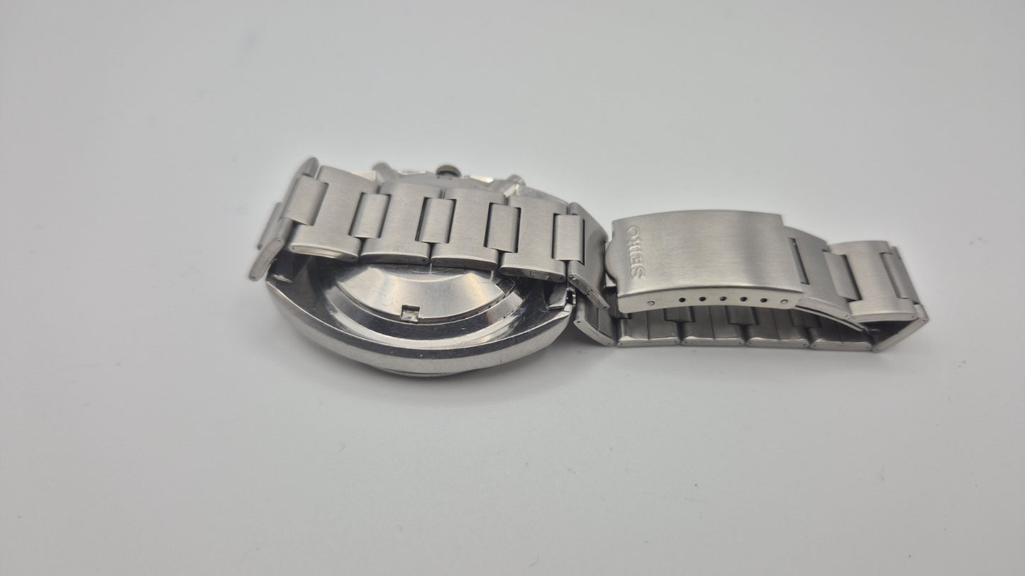 seiko 6139-6002 chronograph pogue.SILVER rare Original Dial 9