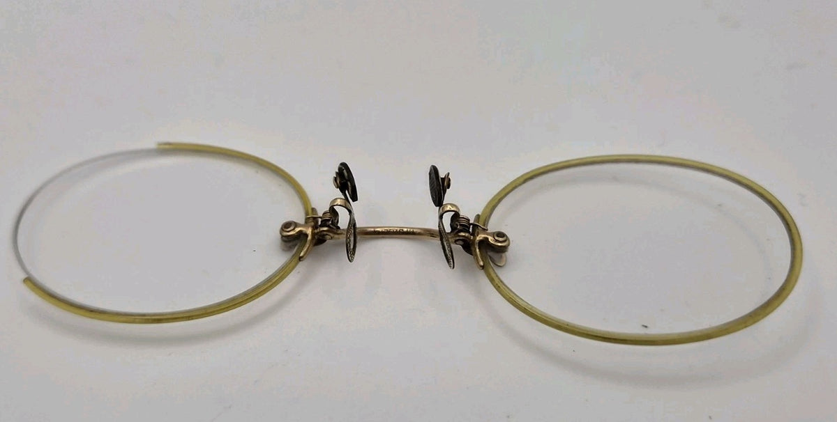 Vintage Glasses Spectacles Pince Nez 1900s Antique Gold Tone4