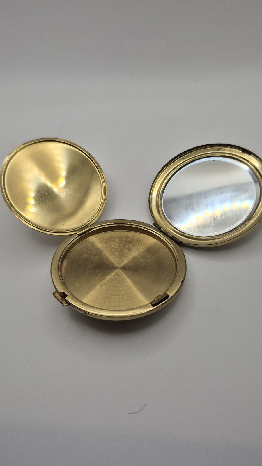 Vintage Mother of Pearl ship compact mirror5