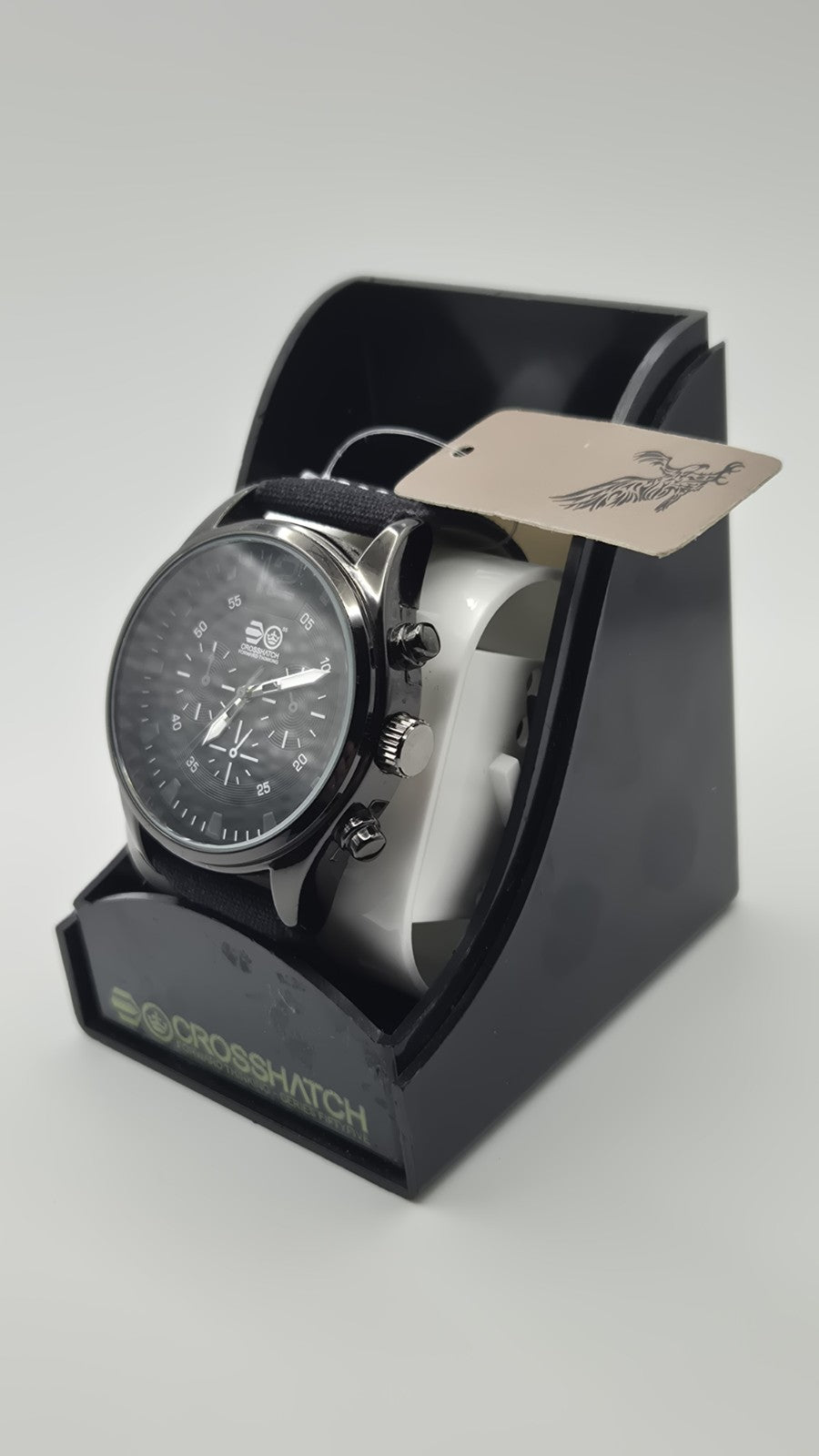 Crosshatch Men's Quartz Watch with Analogue Display and Black Strap3