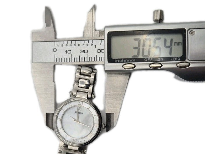 Ladies Bulova Dress Watch 96L185 Pearl Dial Steel 21