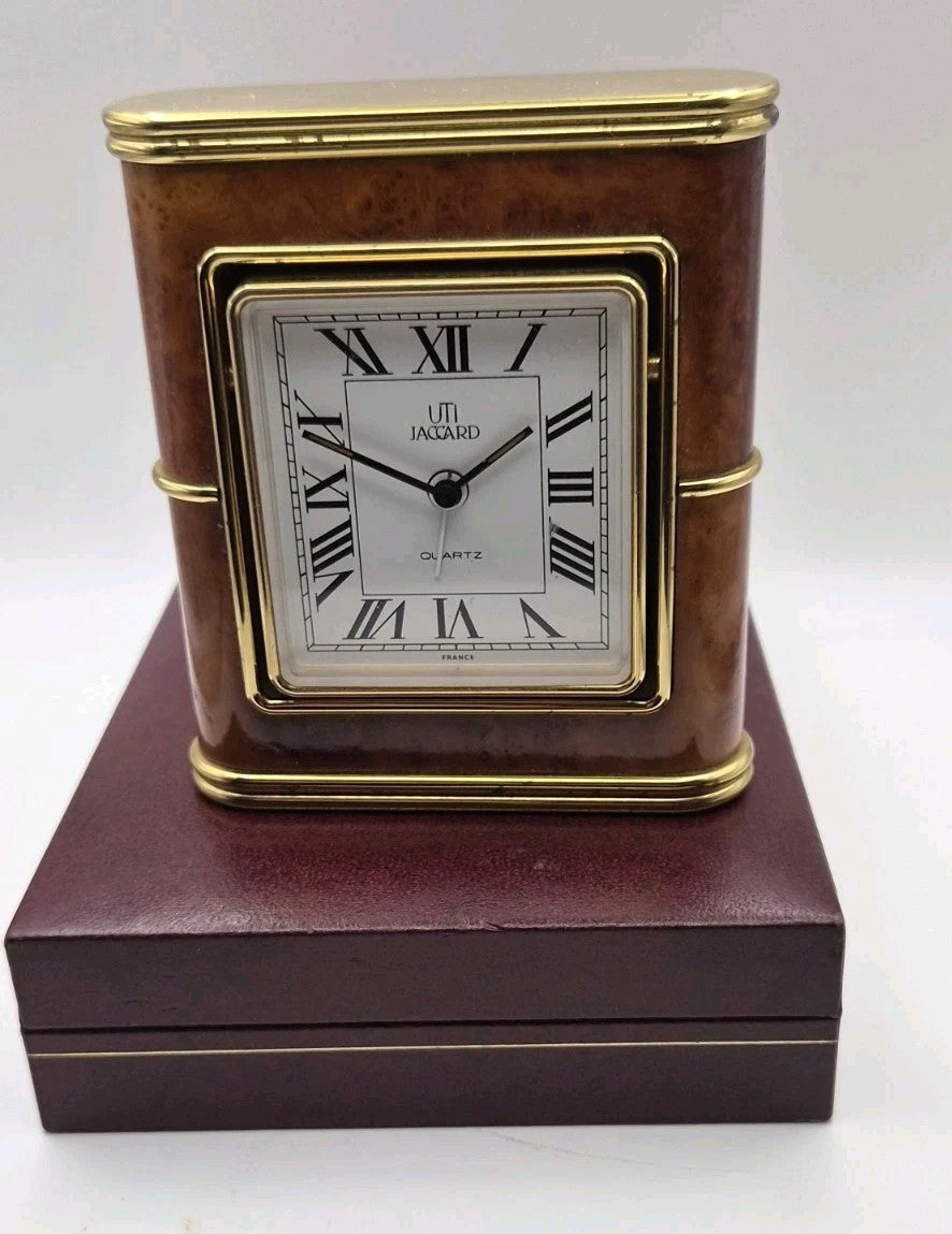 Uti Jaccard French quartz alarm clock in original fitted box - clock0