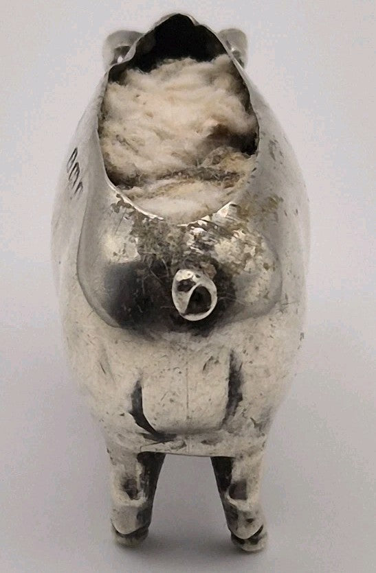 Antique Silver Pin Cushion Form Of A Pig Birmingham3