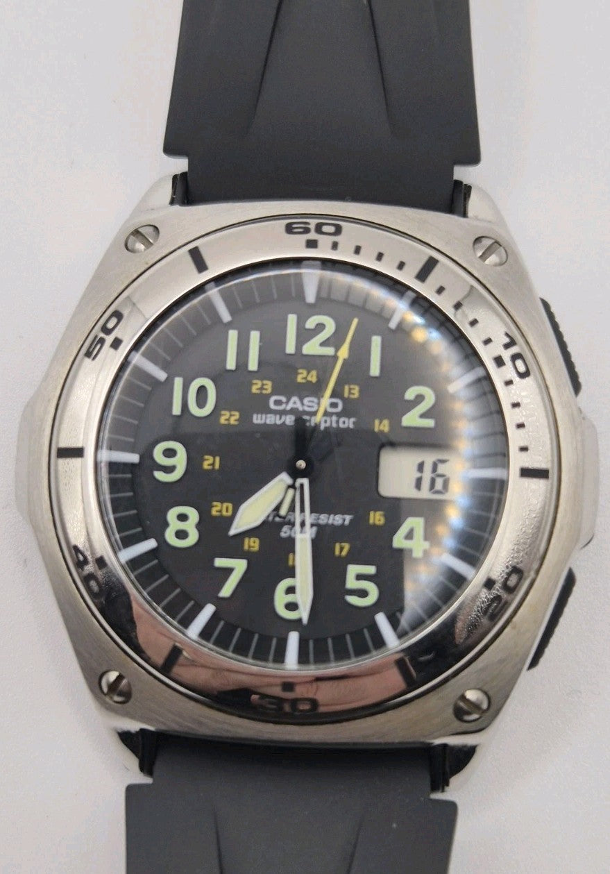 CASIO WAVE CEPTOR Atomic WATCH 4304 WVQ-200HE.Rare Casio Digital Ana digi0