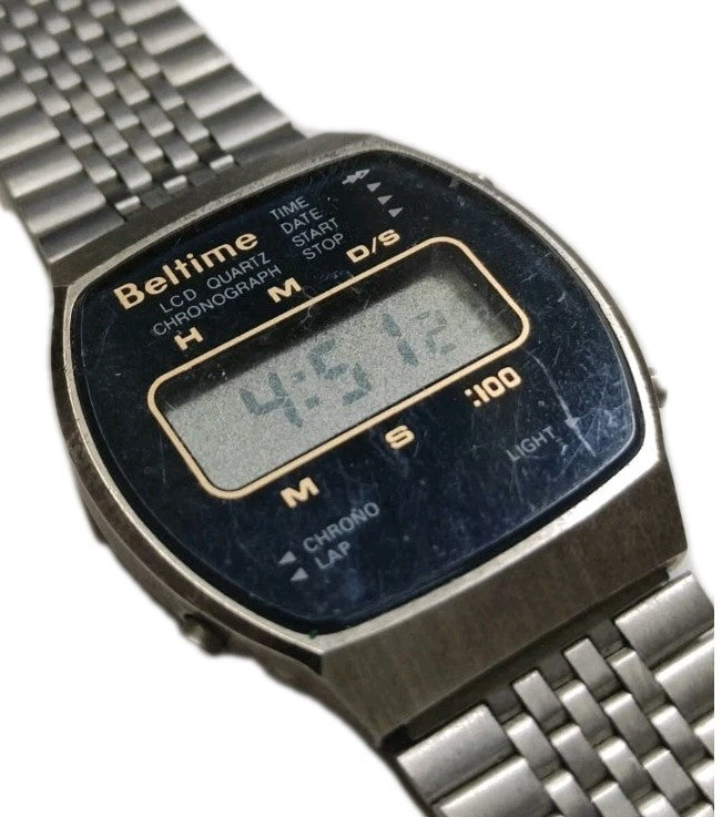 Vintage Men's LCD Quartz Beltime Watch Co. LTD 1980's Working 1